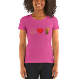 Peace. Love. Tiki Drinks. Ladies' short sleeve t-shirt