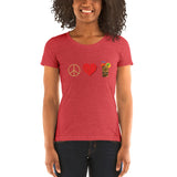 Peace. Love. Tiki Drinks. Ladies' short sleeve t-shirt