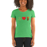 Peace. Love. Tiki Drinks. Ladies' short sleeve t-shirt